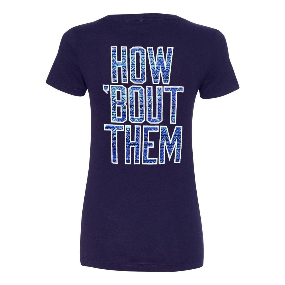 Dallas Cowboys NFL How Bout Them Her Style Navy Blue T-Shirt Women's SMALL